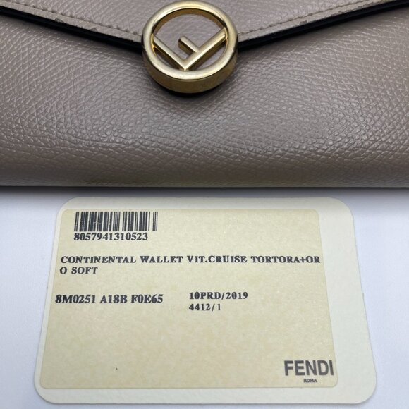 Fendi  Vitello Cruise F is Fendi Continental Envelope Wallet Tortora - Preowned - Picture 16 of 16